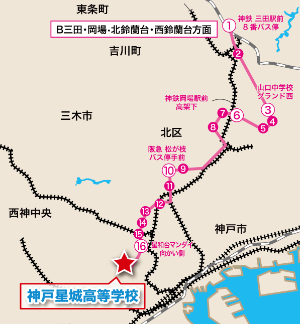 三田・岡場・北鈴蘭台・西鈴蘭台コース